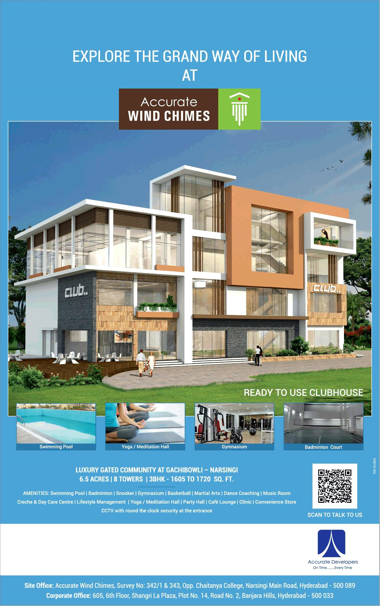 Avail luxury gated community at Accurate Wind Chimes in Gachibowli, Hyderabad Update
